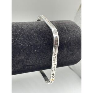 Brighton Silver Tone‎ Scroll Engraved Square Bangle Bracelet Heart Hallmark